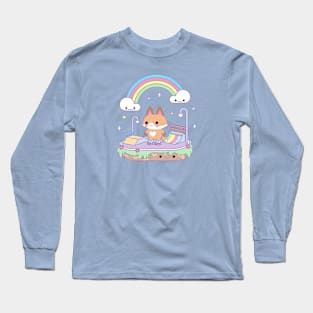 Kawaii Skater Fox Long Sleeve T-Shirt